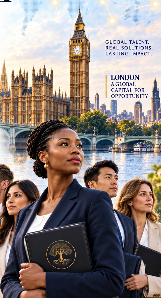 International professionals with Westminster and global network imagery